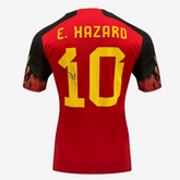 Eden Hazard signiertes Belgien 2022 Heimtrikot